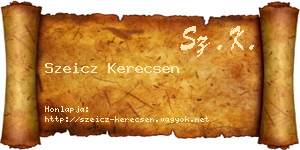 Szeicz Kerecsen névjegykártya